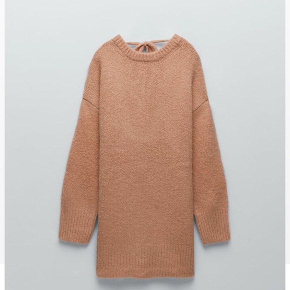 COPY - NWT Zara Wool Oversized Open Back Sweater Dress M - Picture 5 of 10